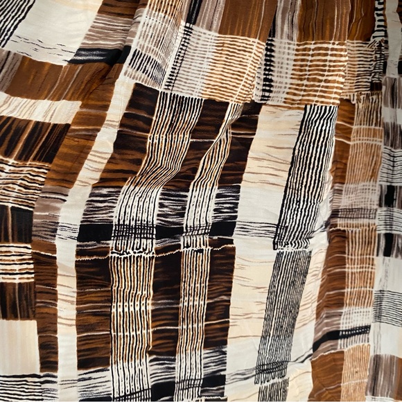 100% Silk Plenty by Tracy Reese Brown Plaid Dress w/ Bright Colored Back Panel - Picture 8 of 13